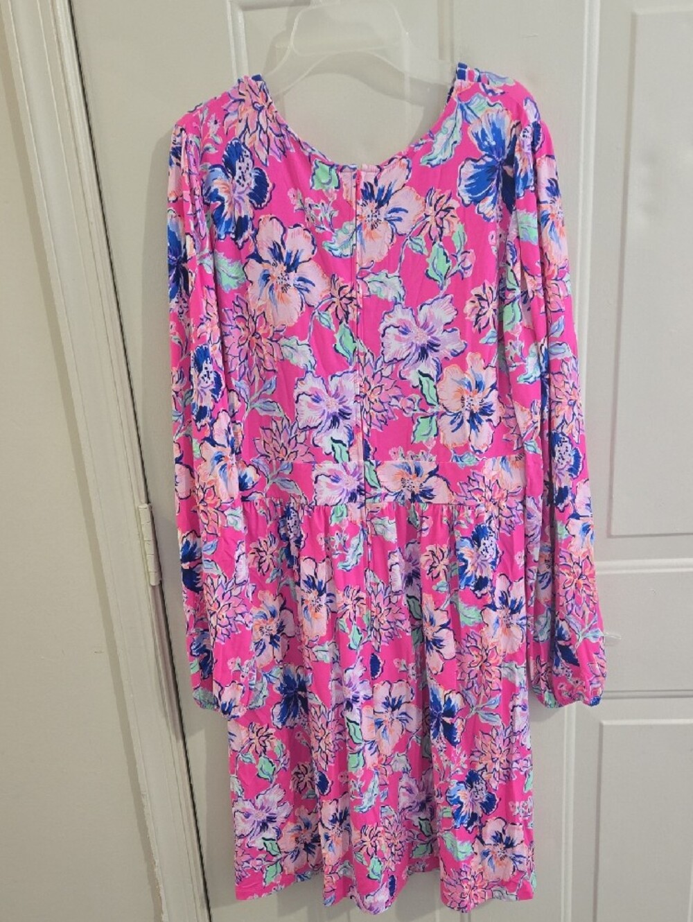 Lilly Pulitzer Carmella Dress Fit And Flare "Pink Isle/Last Bud Not Least" Sz 14 - Picture 5 of 11